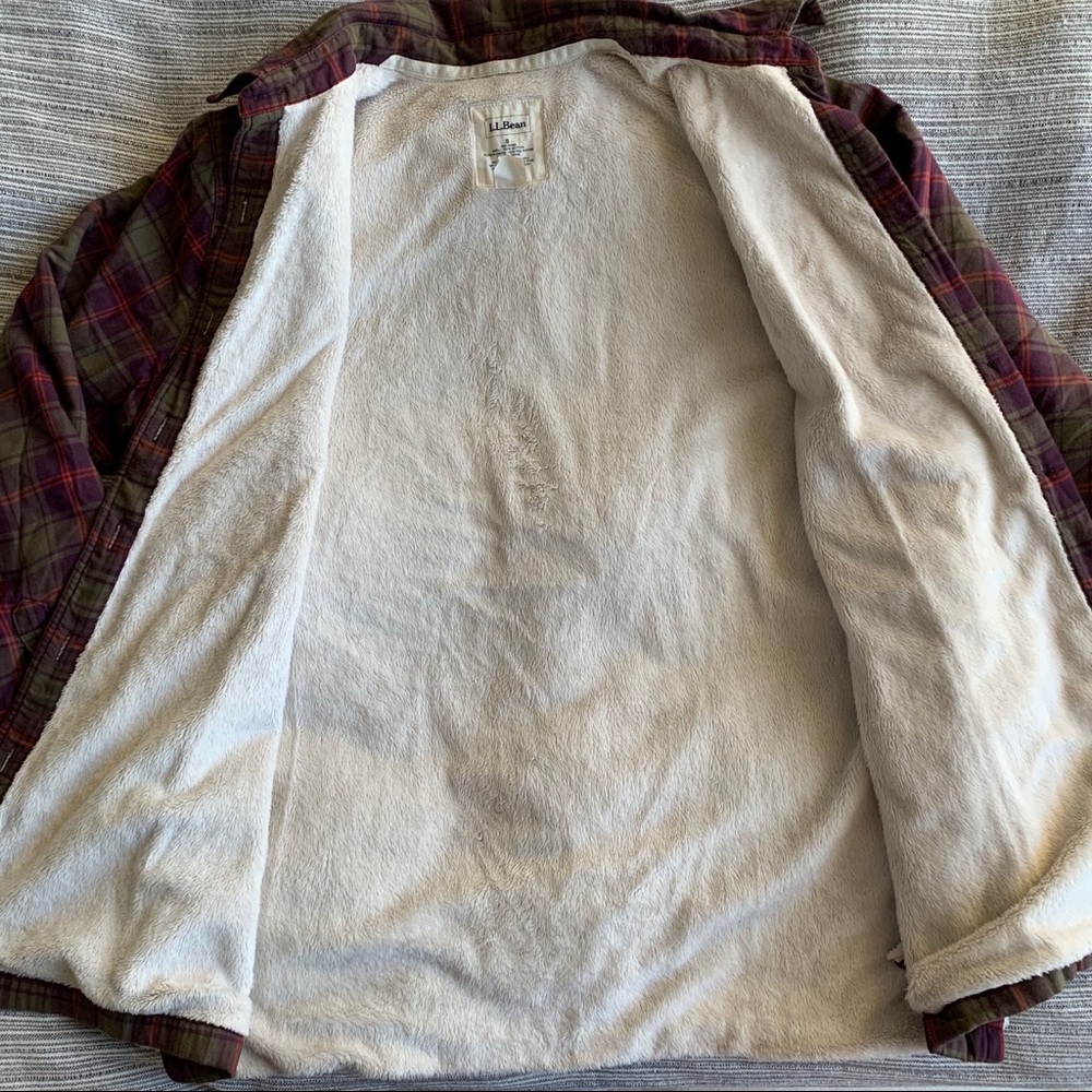LL Bean Plaid Flannel with Sherpa Lining